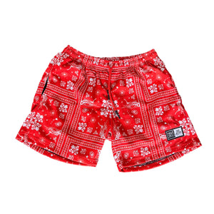 808ALLDAY Red Bandana Mesh Shorts