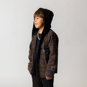 808ALLDAY *Youth/Toddler  Brown/Black Flannel