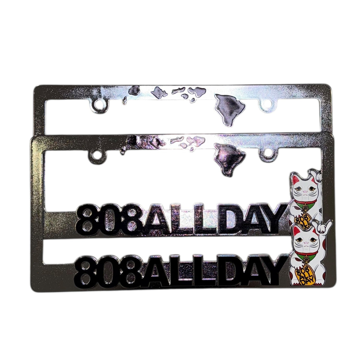 808ALLDAY Lucky Cat License Plate Frame (set of 2) – 808allday