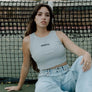 808ALLDAY Women's Grey Ribbed Crop Tank