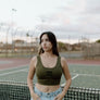 808ALLDAY Women's Army Green Crop Tank