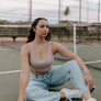 808ALLDAY Women's Dusty Rose Crop Tank