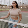 808ALLDAY Women's Sand Crop Tee
