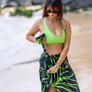 808ALLDAY Lime Green Floral Pareo