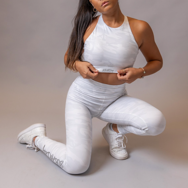 808ALLDAY Women's White Camo Adjustable Sports Bra – 808allday