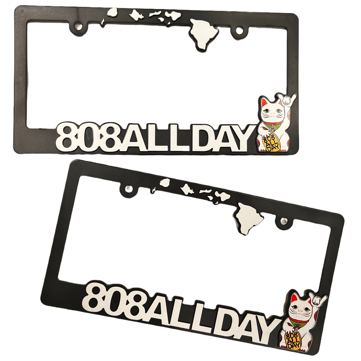 Cut Cats 2-Pack Aluminum License Plate Frames - Universal Fit For US Cars, Anti-Theft Screws, 12.24x6.33 Inch, Fun Designs