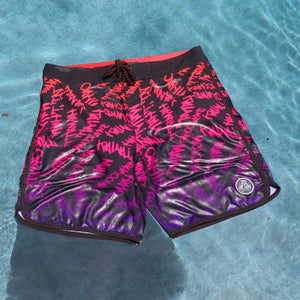 808ALLDAY X BUDZ&BADDIEZ Island Wide Pink Fade Boardshorts