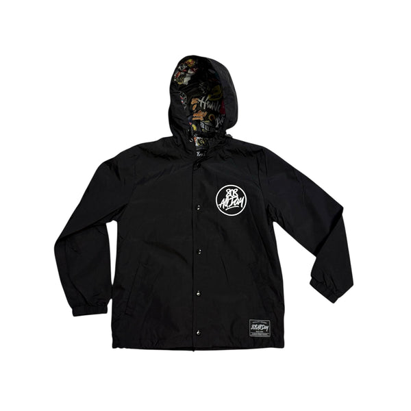 808ALLDAY Youth Hooded Black Coaches Jacket
