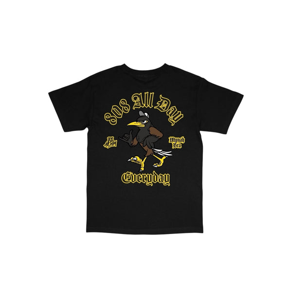 808ALLDAY Toddler/Youth Black Mynah Bird Tee