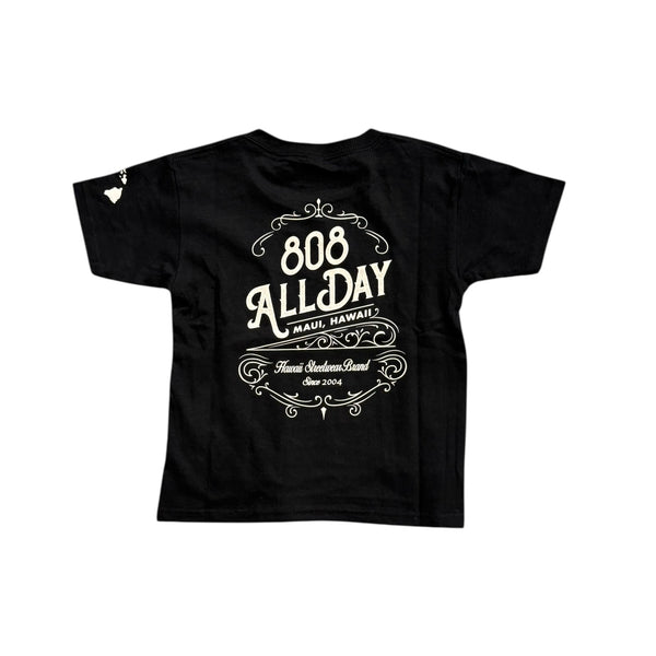 808ALLDAY Toddler / Youth Streetwear Brand Black Tee