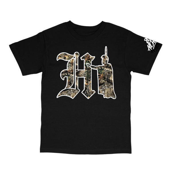 808ALLDAY Real Tree Camo HI kam Black Tee