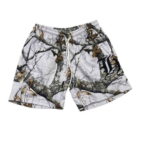 808ALLDAY White Real Tree Camo HI Mesh Shorts