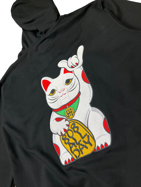 808ALLDAY Lucky Cat PRM Heavyweight Black Zip Up Hoodie