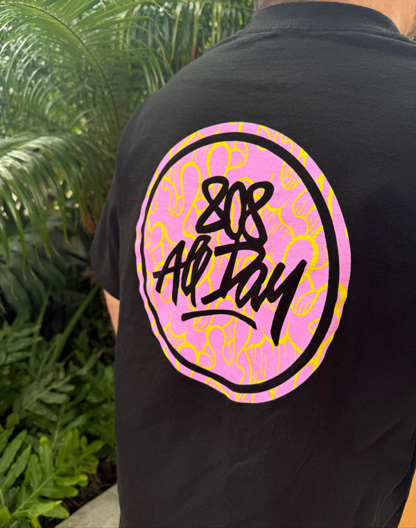 Aaron Kai X 808ALLDAY Premium Heavyweight Black Wave Tag Tee