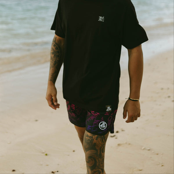 808ALLDAY X BUDZ&BADDIEZ Island Wide Pink Fade Boardshorts