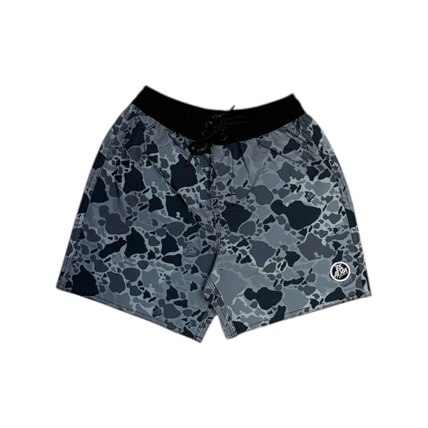 808ALLDAY Keiki Grey Island Camo Boardshorts