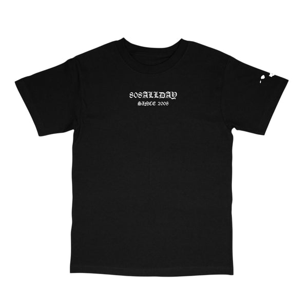 808ALLDAY Black/White Roll Call Puff Print T-Shirt