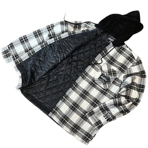 808ALLDAY White Quilted Hooded Flannel