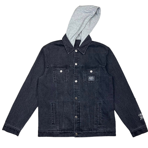 808ALLDAY Black Denim Hooded Jacket