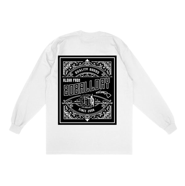 808ALLDAY Premium Max Heavyweight VINTAGE HI Kam White Longsleeve Tee