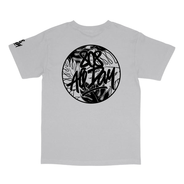 808ALLDAY Heather Grey Circle Floral Tag T-Shirt
