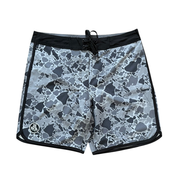 808ALLDAY Grey Island Camo Boardshorts