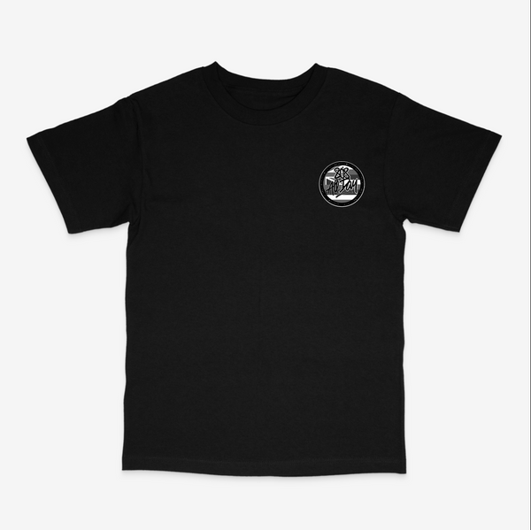 808ALLDAY Black/Grey Circle Tag Flag T-Shirt