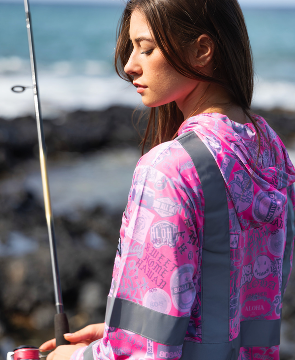 808ALLDAY Hooded Neon Pink Dri Fit Performance L/S