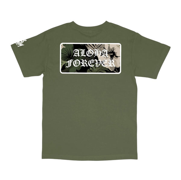 808ALLDAY Army Green Camo Floral AF T-Shirt