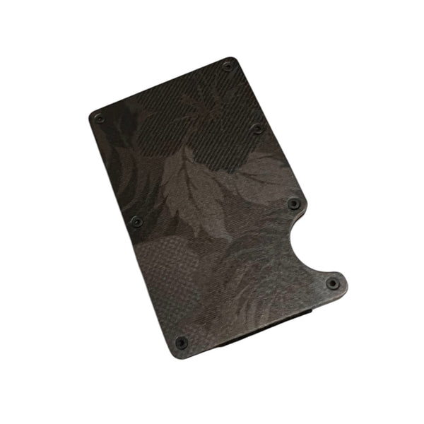 808ALLDAY Black Floral Minimalist Card Wallet