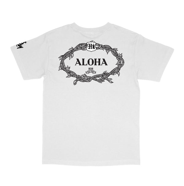 808ALLDAY White Aloha Lei T-Shirt