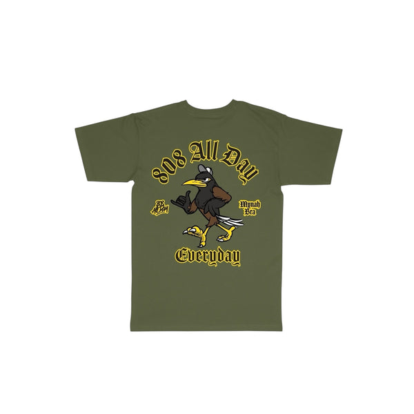 808ALLDAY Toddler/Youth Olive Mynah Bird Tee
