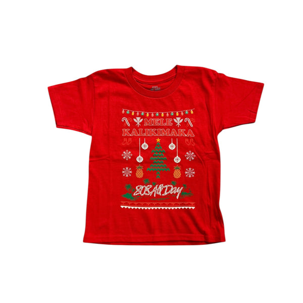 808ALLDAY Toddler / Youth Red Mele Kalikimaka Tee