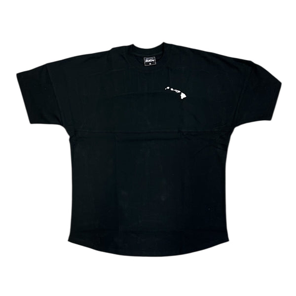 808ALLDAY Short Sleeve Heavyweight Oversized Black Jersey Tee