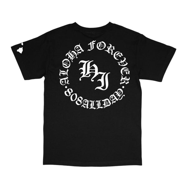 808ALLDAY Aloha Forever Puff Print Black T-Shirt