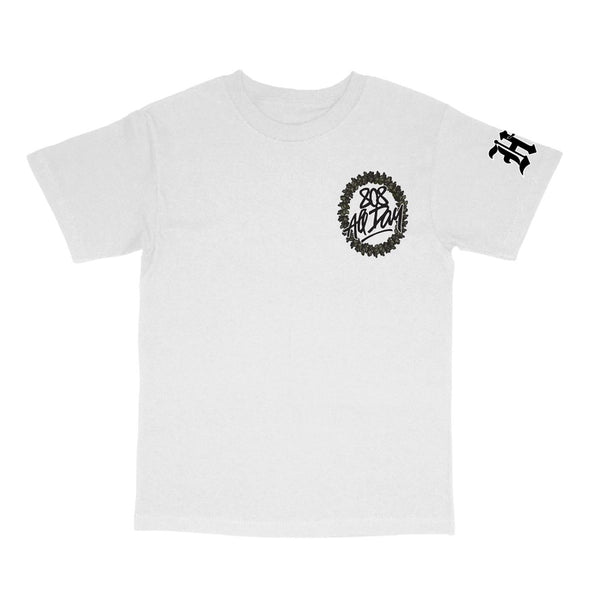 808ALLDAY White Circle Tag Lei T-Shirt