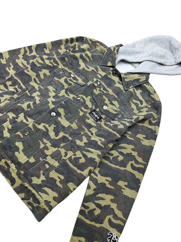 808ALLDAY Camo Denim Hooded Jacket