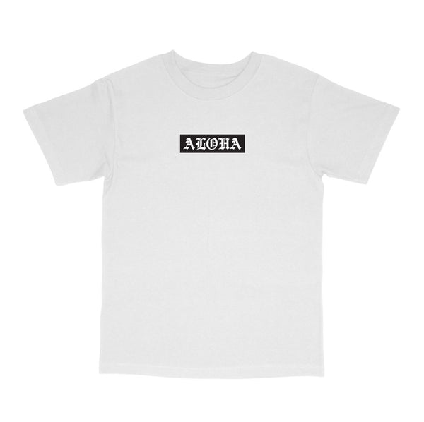 808ALLDAY White Aloha OE Box Logo T-Shirt