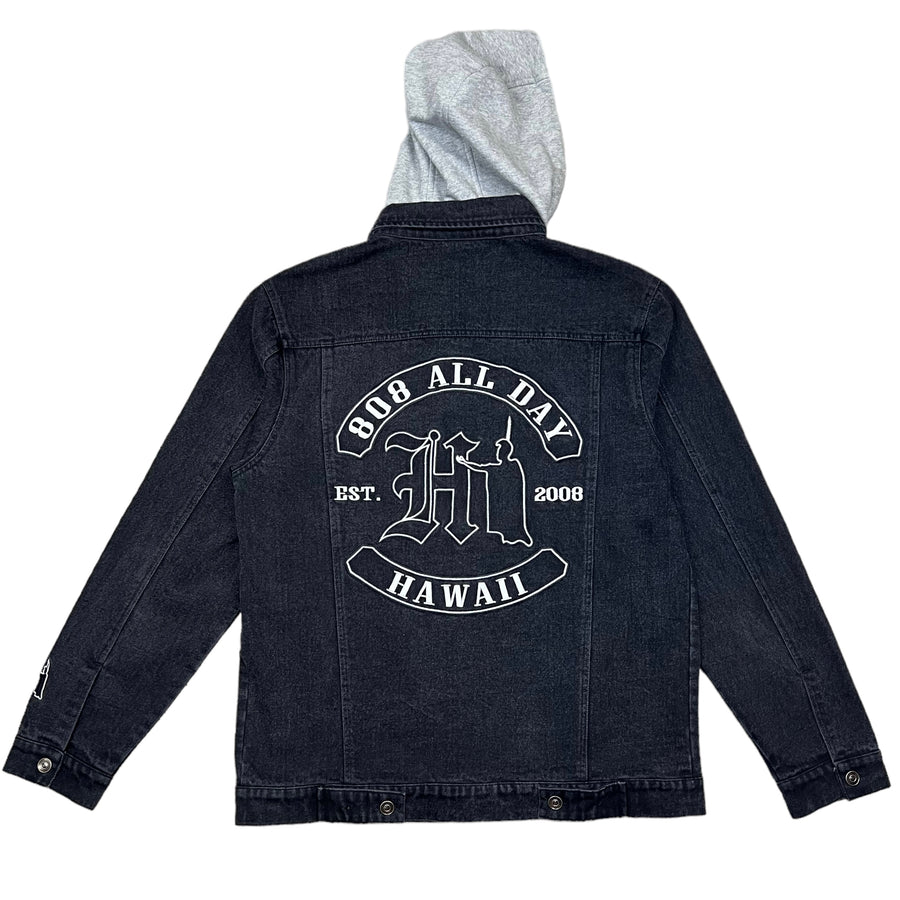 808ALLDAY Black Denim Hooded Jacket