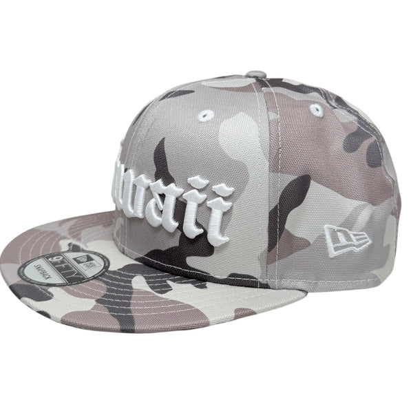 808ALLDAY New Era 9Fifty Chrome Beige Camo Hawaii Snapback