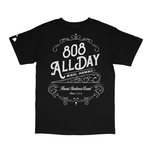 808ALLDAY Hawaii Streetwear Black T-Shirt