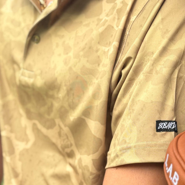 808ALLDAY Men's Sand Tonal Island Camo Golf Polo