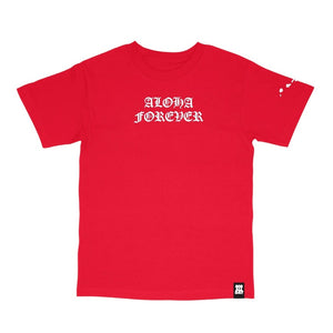 808ALLDAY White/Charcoal Puff Print Aloha Forever T-Shirt