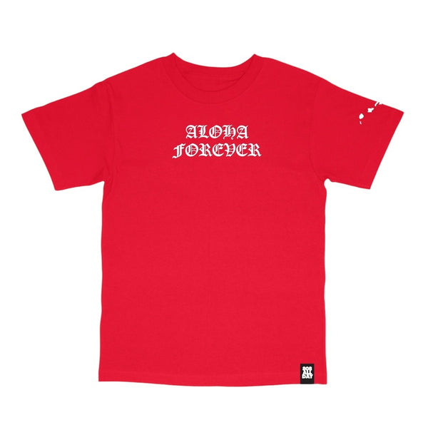 808ALLDAY Aloha Forever Puff Print Red T-Shirt