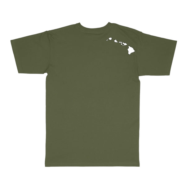 808ALLDAY Box Script Olive T-Shirt