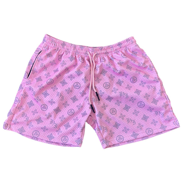 808ALLDAY HI Monogram Pink Mesh Shorts