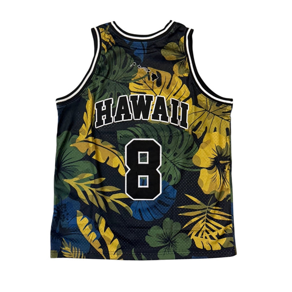 808ALLDAY Green Floral Aloha Basketball Jersey