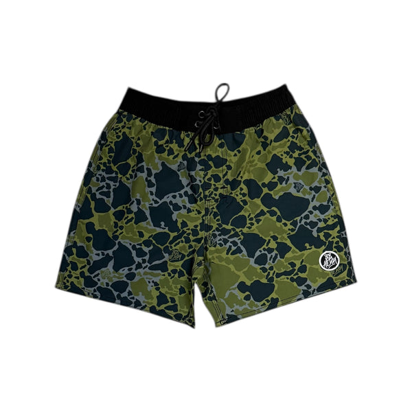 808ALLDAY Keiki Green Island Camo Boardshorts