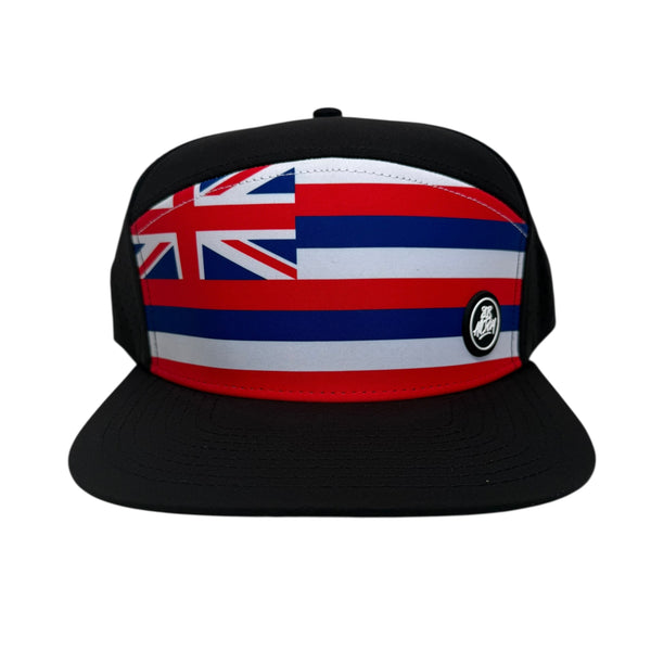 808ALLDAYBlack Hawaii Flag Water Tech Snapback