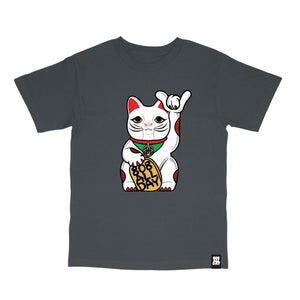 808ALLDAY Lucky Cat Charcoal T-Shirt